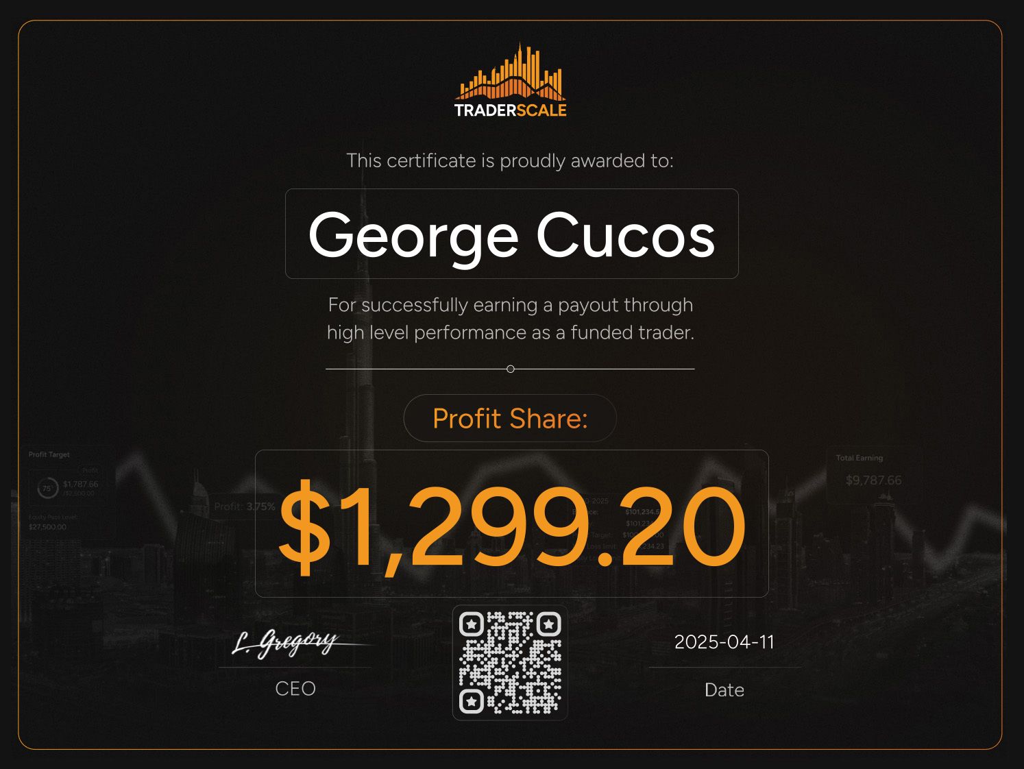 Traderscale Certificate