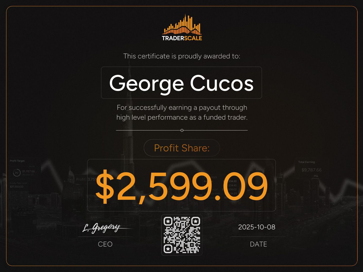 Traderscale Certificate
