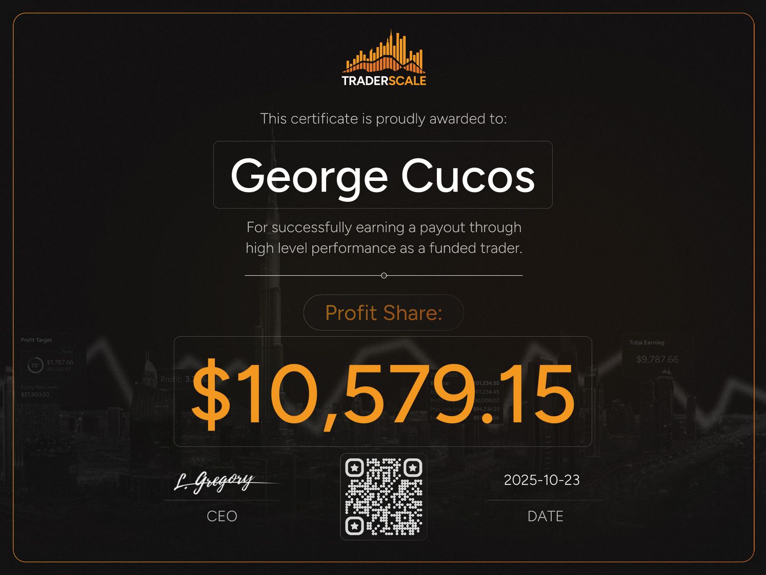 Traderscale Certificate
