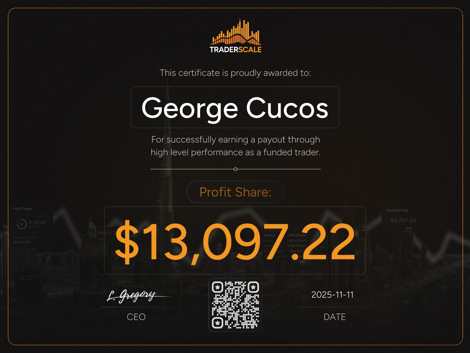 Traderscale Certificate