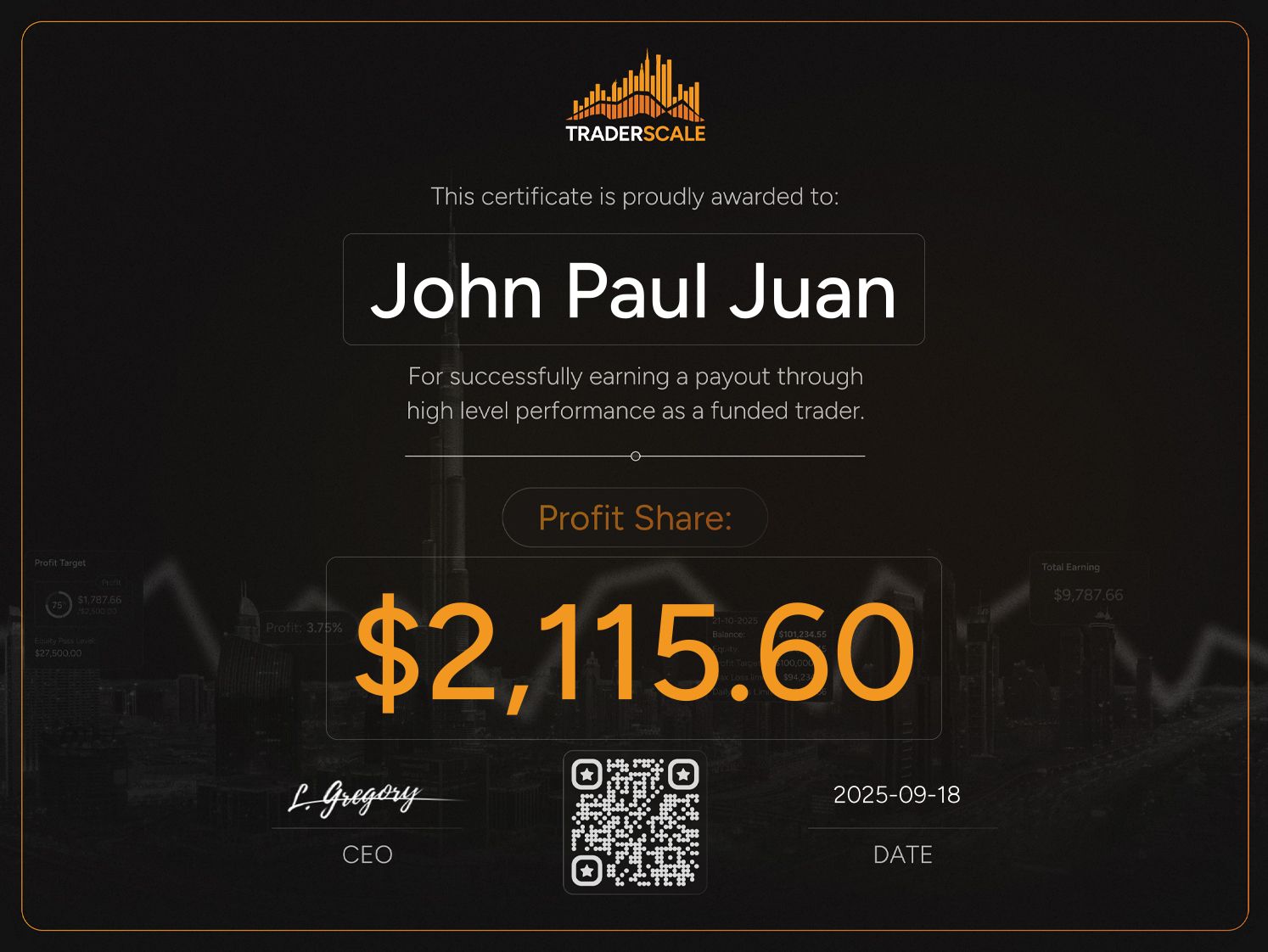 Traderscale Certificate