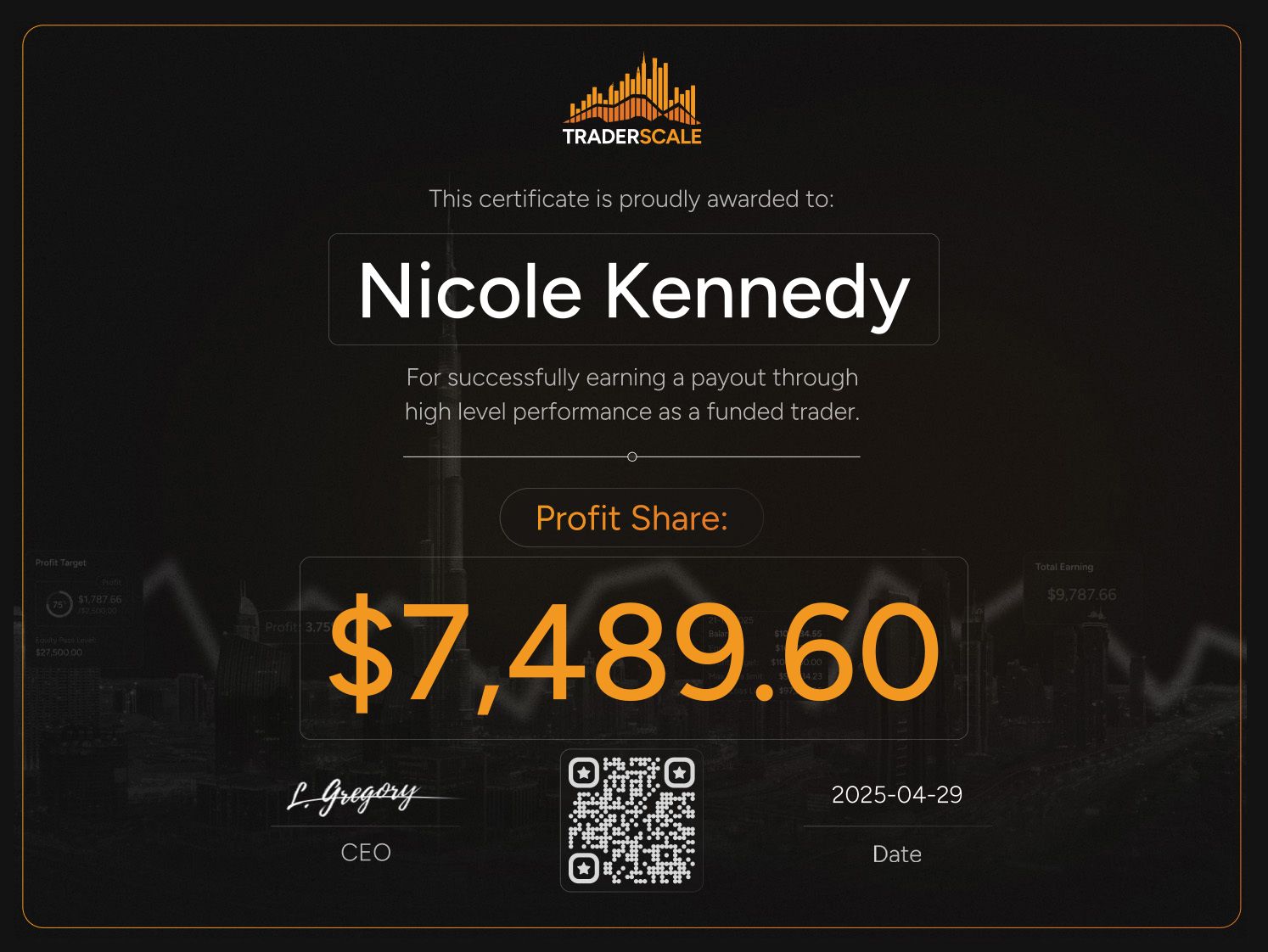 Traderscale Certificate