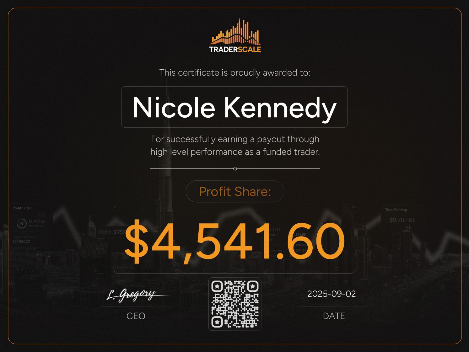 Traderscale Certificate