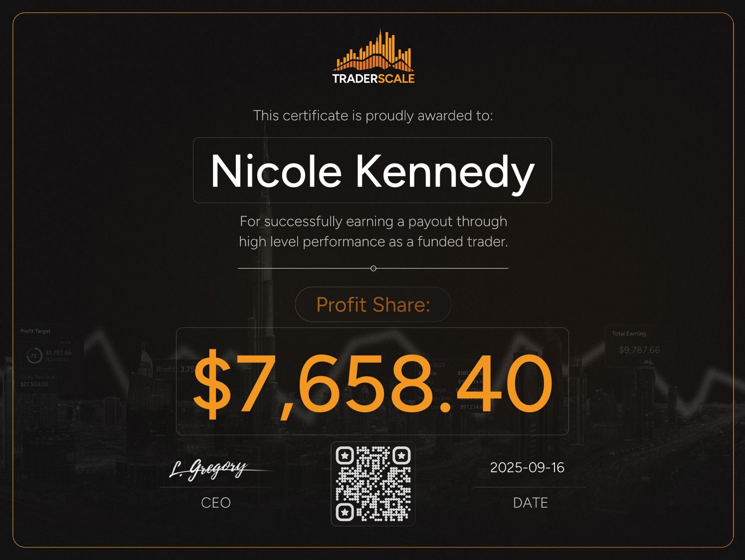 Traderscale Certificate