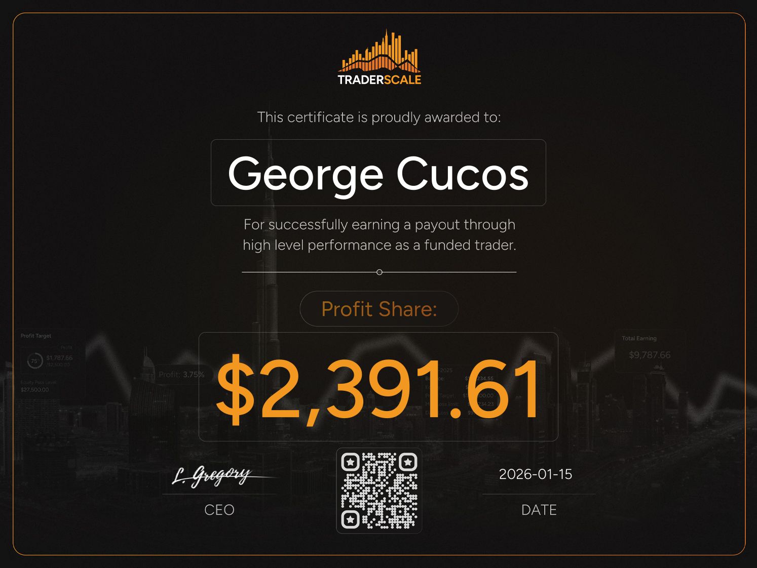 Traderscale Certificate