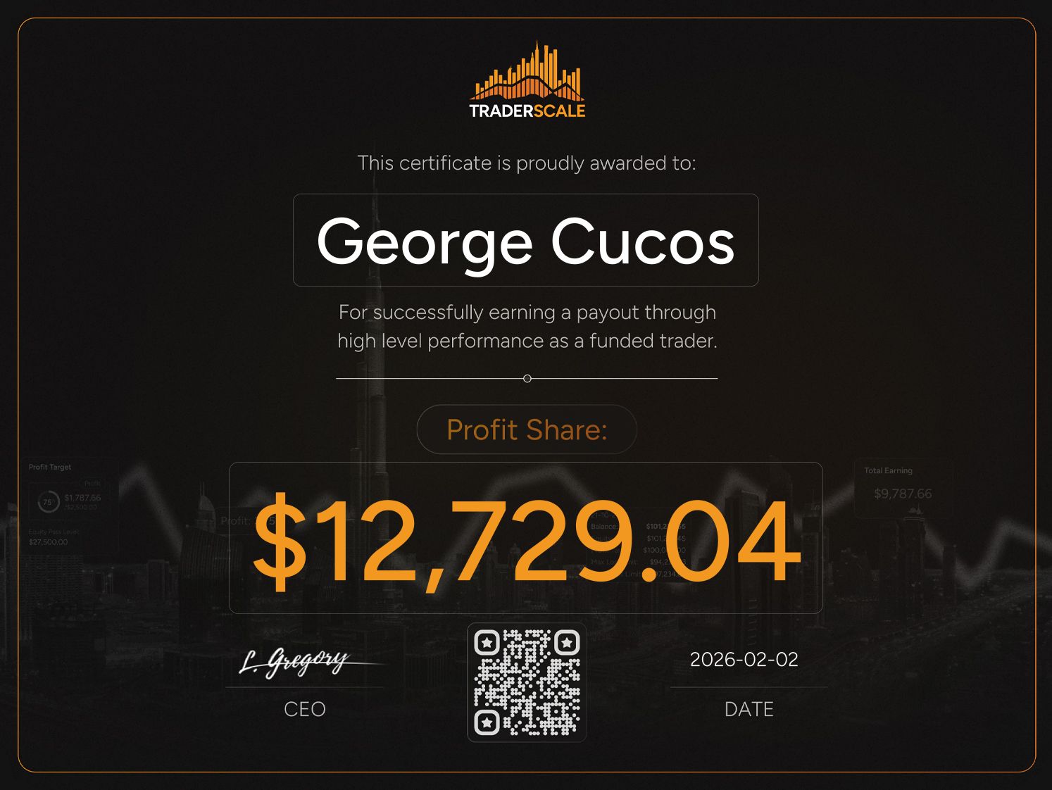 Traderscale Certificate