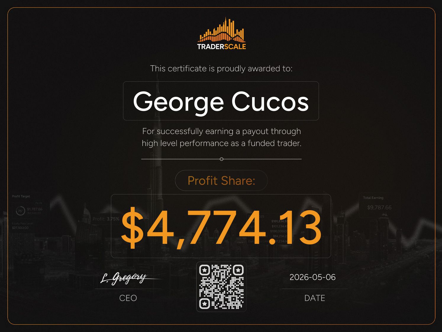 Traderscale Certificate