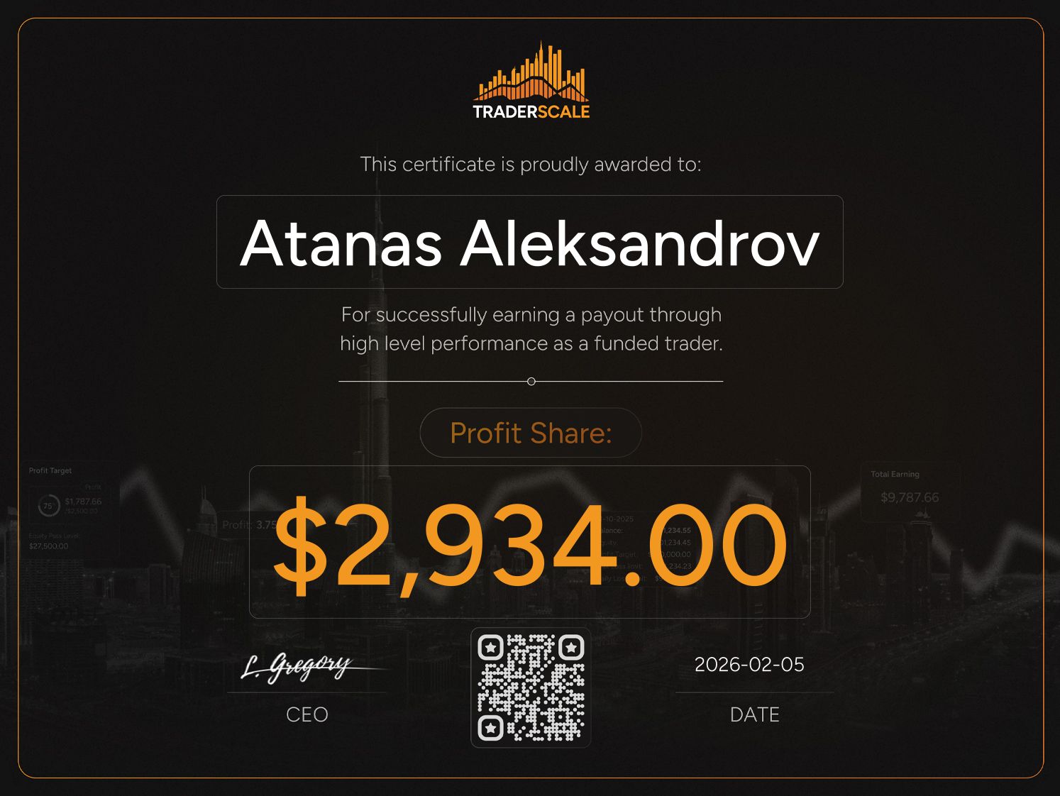 Traderscale Certificate