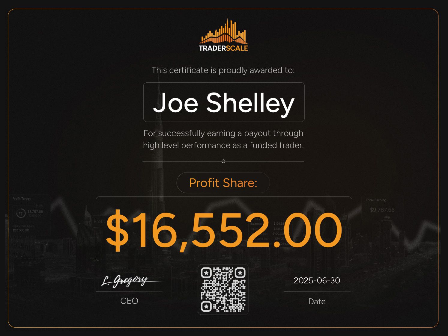 Traderscale Certificate