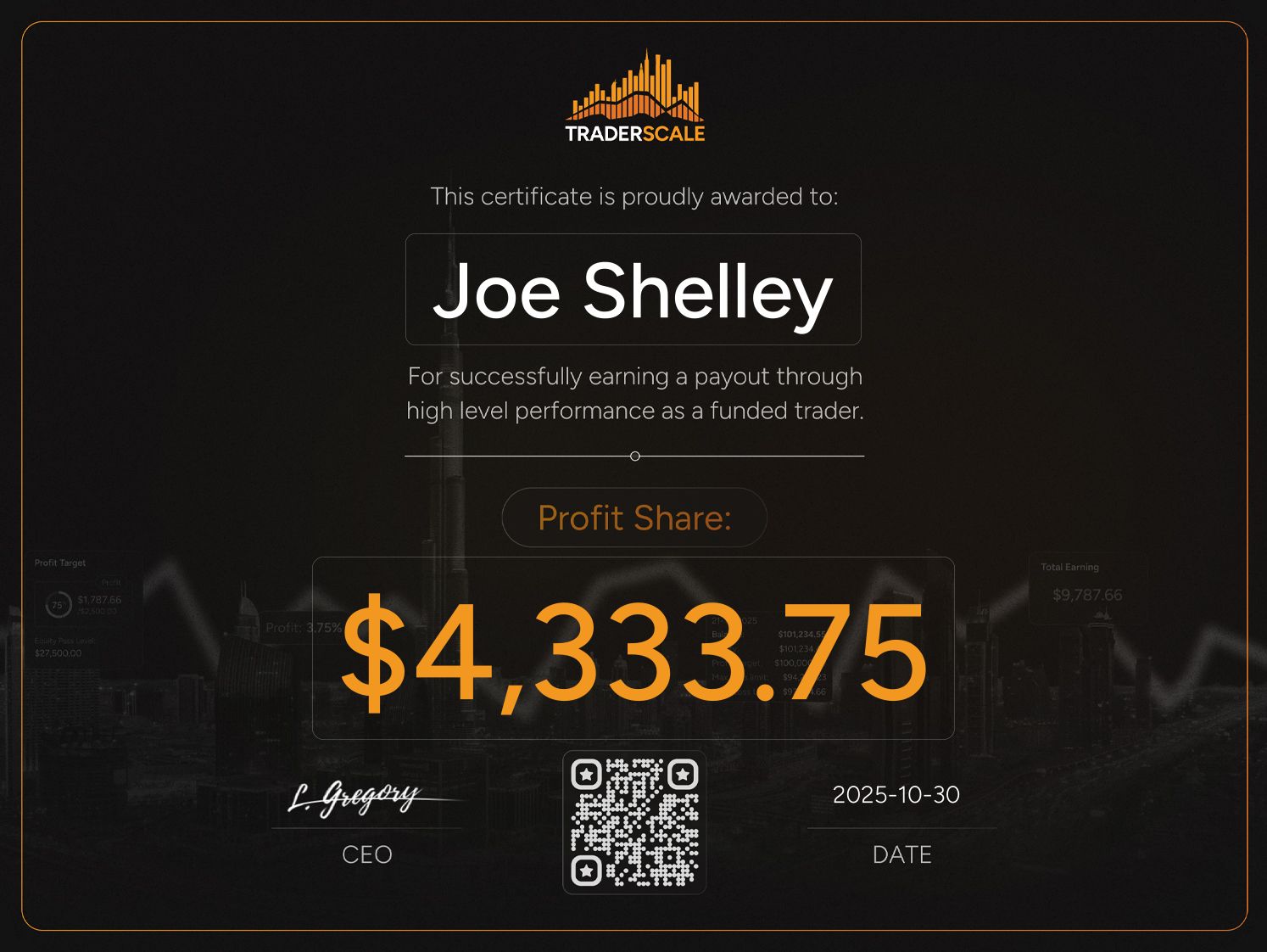 Traderscale Certificate