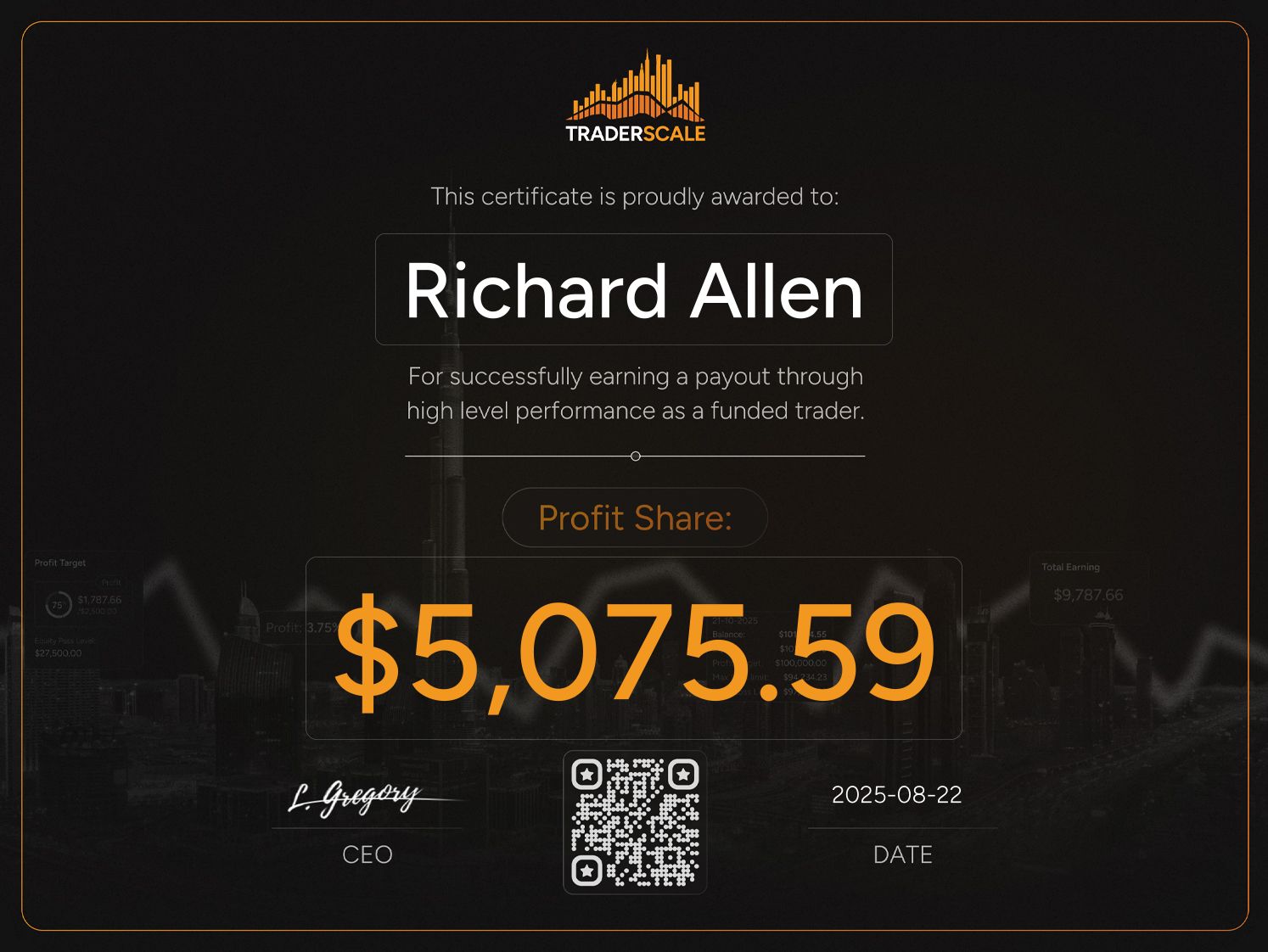 Traderscale Certificate