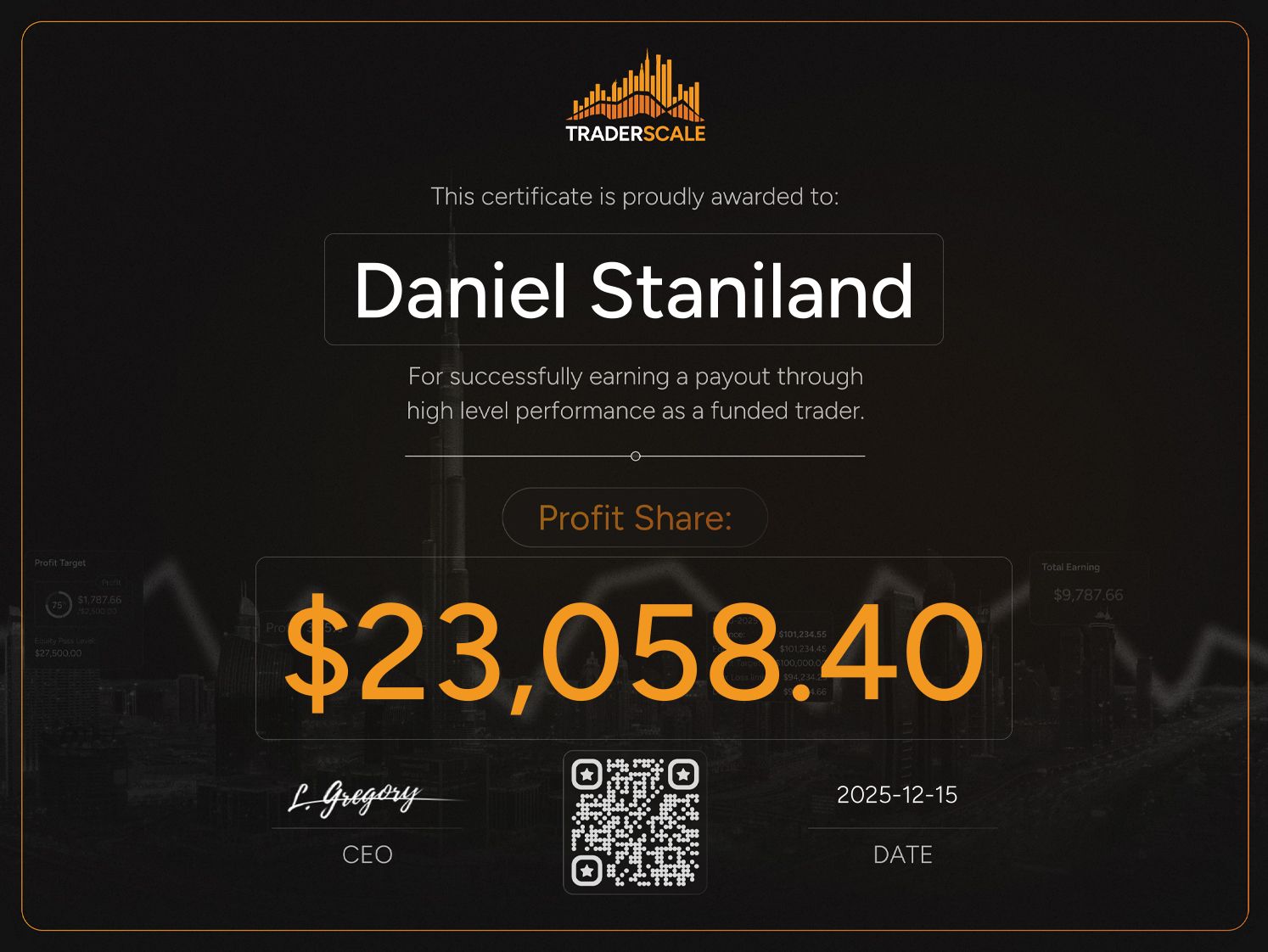 Traderscale Certificate