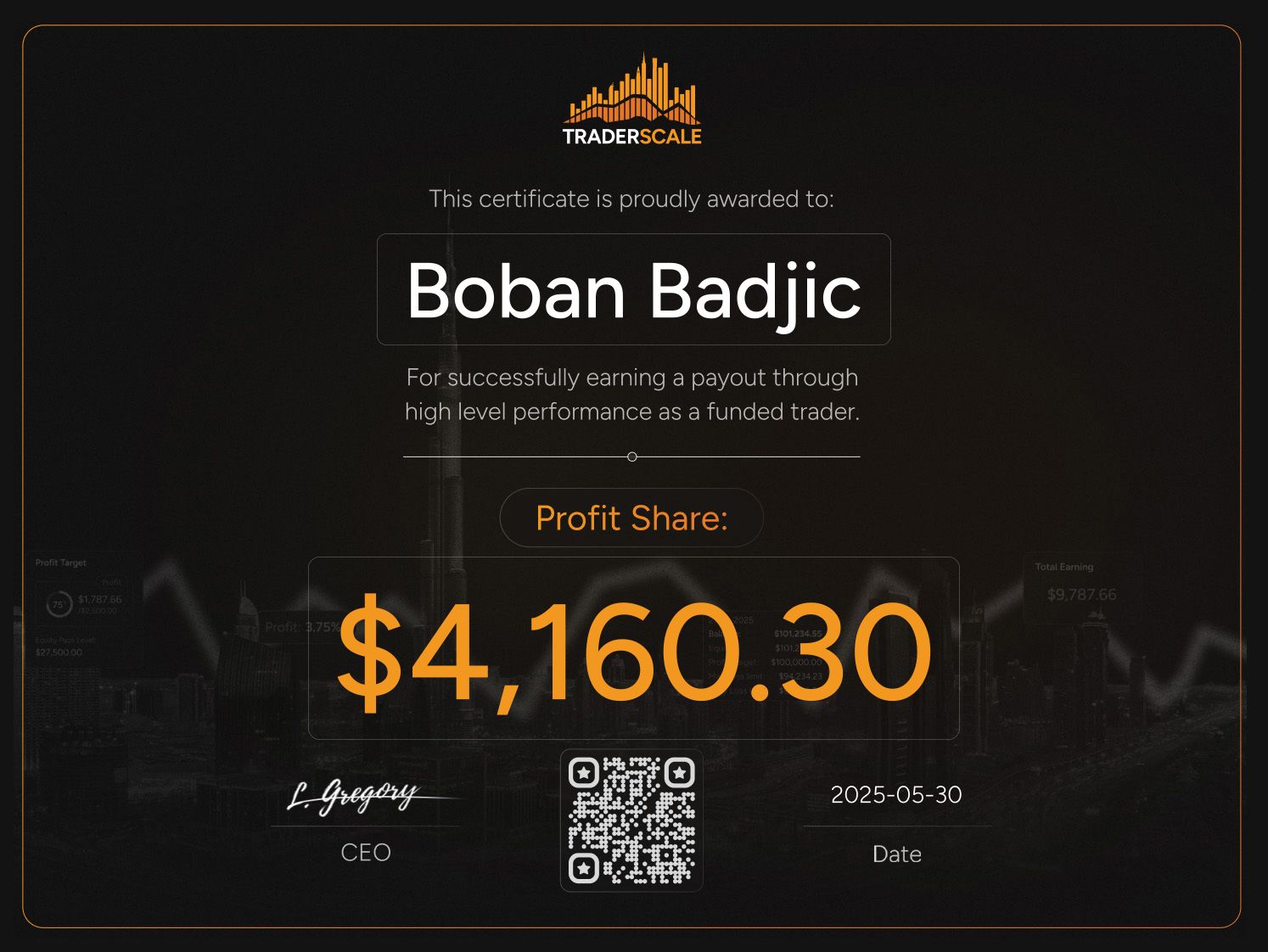 Traderscale Certificate